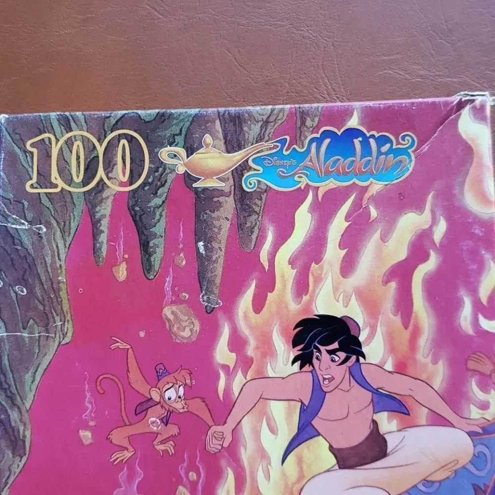 Lot of 2 Kids Vintage Jigsaw Puzzles - Aladdin and Rugrats